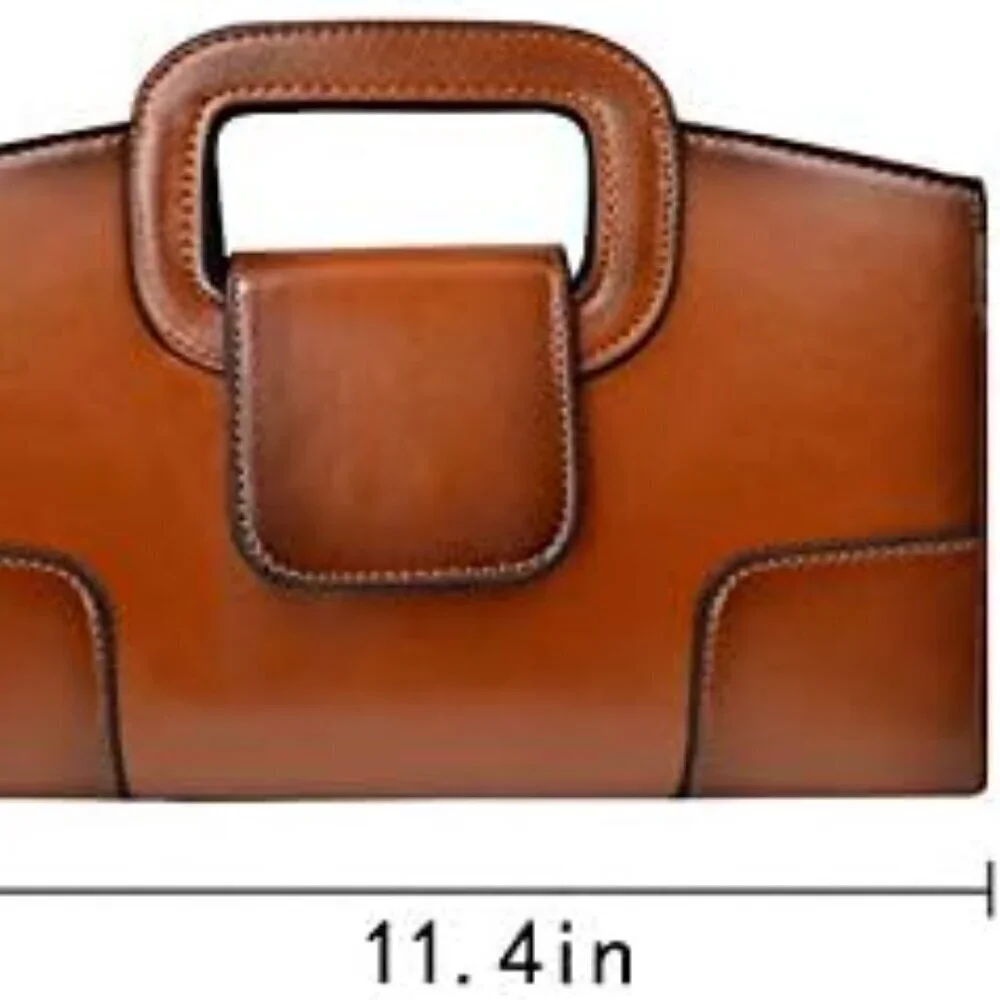 Women Vintage Flap Tote PU Leather Shoulder Handbag Clutch Purse